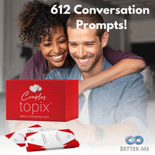 Load image into Gallery viewer, Couples Topix - 612 Conversation Starters for Couples, Easily Create Quality Time with These Conversation Starter Cards, Fun Date Night Ideas, Relationship Gifts