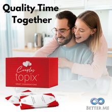 Load image into Gallery viewer, Couples Topix - 612 Conversation Starters for Couples, Easily Create Quality Time with These Conversation Starter Cards, Fun Date Night Ideas, Relationship Gifts
