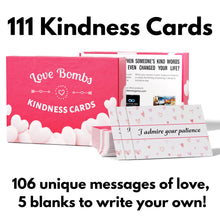 Load image into Gallery viewer, Love Bombs Kindness Cards (Red Version) Sincere Appreciation, Compliment & Encouragement Cards