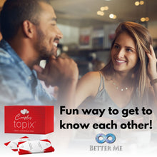 Load image into Gallery viewer, Couples Topix - 612 Conversation Starters for Couples, Easily Create Quality Time with These Conversation Starter Cards, Fun Date Night Ideas, Relationship Gifts

