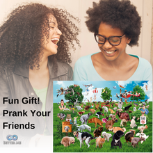 Load image into Gallery viewer, Pooping Puppies Park Party 1000 Piece Puzzle for Adults, 1000 Piece Dog Puzzles for Adults - Funny Gift Dog Poop Gag Jigsaw Puzzles for Dog Lovers & Puppy Owners Prank