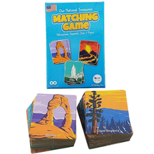 Load image into Gallery viewer, Our National Treasures Matching Game for Ages 3 & Up A Fun & Fast USA National Parks Memory Game for Kids. Yosemite, Yellowstone, Arches, Denali and More