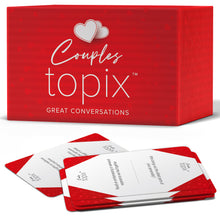 Load image into Gallery viewer, Couples Topix - 612 Conversation Starters for Couples, Easily Create Quality Time with These Conversation Starter Cards, Fun Date Night Ideas, Relationship Gifts
