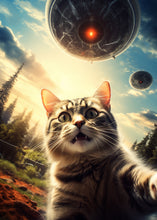 Load image into Gallery viewer, UFO Selfie Cat 1000 Piece Puzzle - UFO Cat Puzzles for Adults with Alien UFO Spaceship
