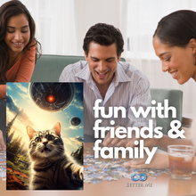 Load image into Gallery viewer, UFO Selfie Cat 1000 Piece Puzzle - UFO Cat Puzzles for Adults with Alien UFO Spaceship