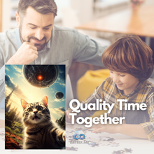 Load image into Gallery viewer, UFO Selfie Cat 1000 Piece Puzzle - UFO Cat Puzzles for Adults with Alien UFO Spaceship