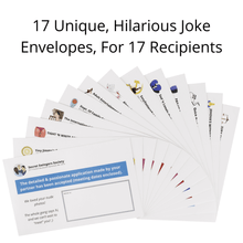 Load image into Gallery viewer, Pack of 17 Funny Prank Envelopes - Gag Gift Practical Jokes And Pranks For Adults