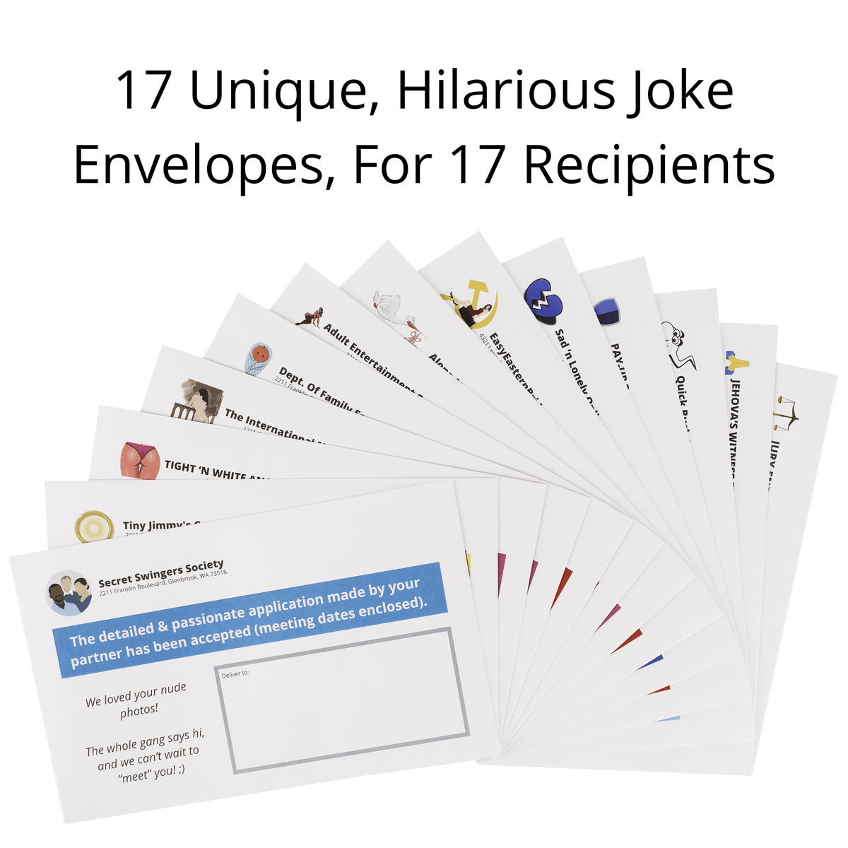Pack of 17 Funny Prank Envelopes Gag Gift Practical Jokes And Pranks Positive Atmosphere Shop