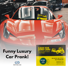 Load image into Gallery viewer, We Buy Junk Cars Prank Cards - Parking Lot Windshield Prank. Pack of 20.
