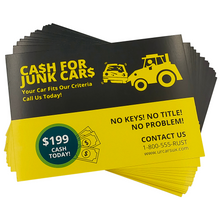 Load image into Gallery viewer, We Buy Junk Cars Prank Cards - Parking Lot Windshield Prank. Pack of 20.