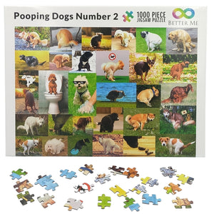 Pooping Dogs 2 - 1000 Piece Dog Puzzles for Adults - Funny Gift Dog Poop Gag Jigsaw Puzzles for Dog Lovers & Puppy Owners Prank