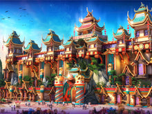 Load image into Gallery viewer, Eastern Dream Fantasy 500 Piece Castle Puzzle for Adults &amp; Kids - Colorful Chinese Style East Asian Palace Architecture Illustration
