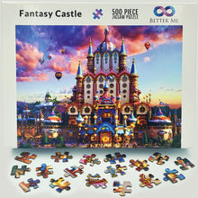 Load image into Gallery viewer, Fantasy Castle 500 Piece Castle Puzzle for Adults & Kids - Whimsical Castle Neuschwanstein Bavarian Style Palace Architecture