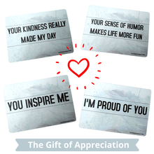 Load image into Gallery viewer, Love Bombs Kindness Cards, Sincere Appreciation, Compliment &amp; Encouragement Cards. Gratitude Gifts for Couples, Families &amp; Friends
