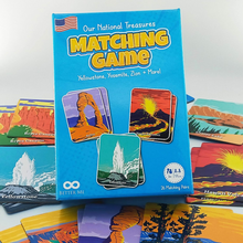 Load image into Gallery viewer, Our National Treasures Matching Game for Ages 3 &amp; Up A Fun &amp; Fast USA National Parks Memory Game for Kids. Yosemite, Yellowstone, Arches, Denali and More
