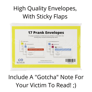 Pack of 17 Funny Prank Envelopes - Gag Gift Practical Jokes And Pranks For Adults