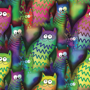 Funky Felines Square 1000 Piece Puzzle - Funny & Colorful Cat Puzzles for Adults 1000 Piece, Unusual Trippy Smiling Kitty Cats Puzzle