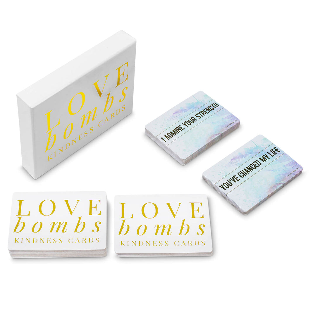 Love Bombs Kindness Cards, Sincere Appreciation, Compliment & Encouragement Cards. Gratitude Gifts for Couples, Families & Friends
