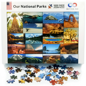 Our National Parks Jigsaw Puzzle -1000 Piece USA National Park Puzzle for Adults, Collage - Yellowstone, Zion, Arches, Acadia, Crater Lake, etc.